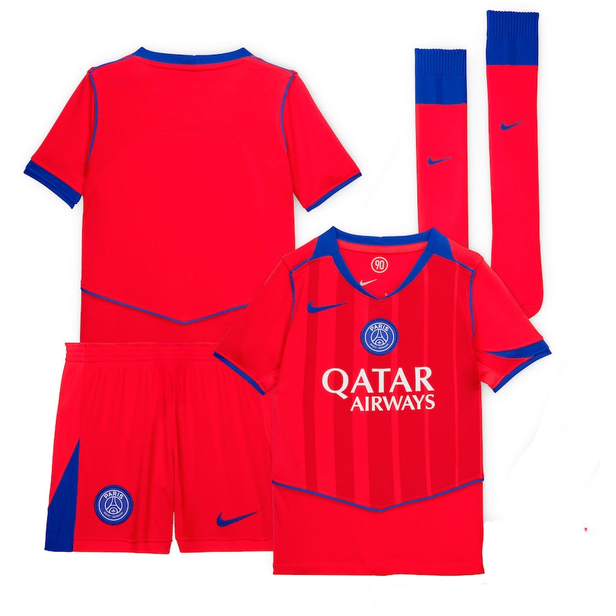 Maillot Kit Enfant PSG Third Rouge 2025/26