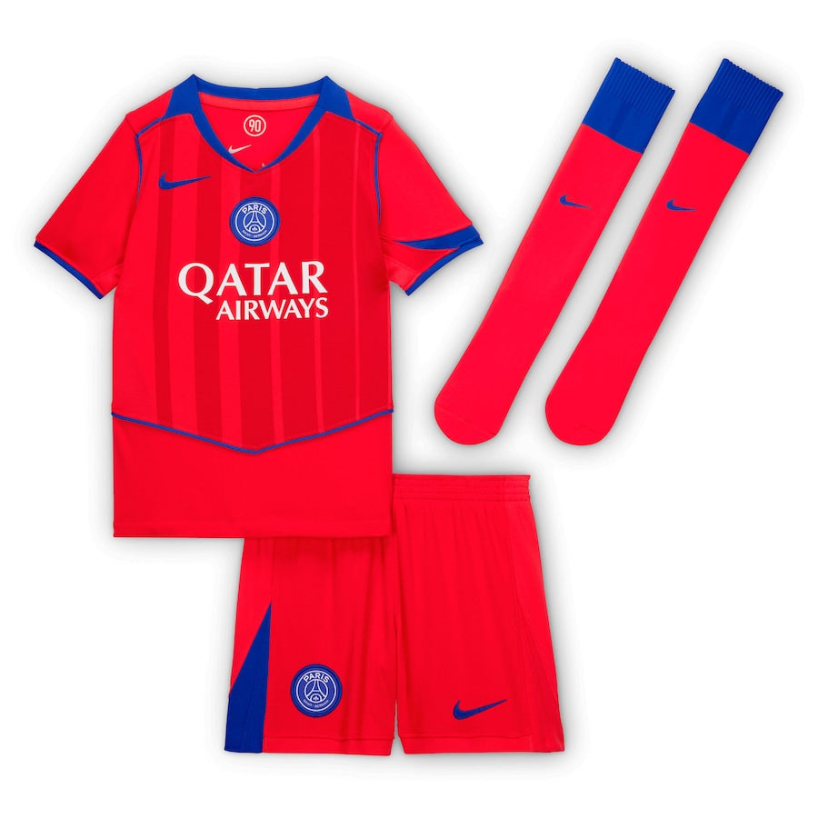 Maillot Kit Enfant PSG Third Rouge 2025/26
